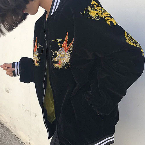 Japanese Dragon Bomber Jacket - Image 4